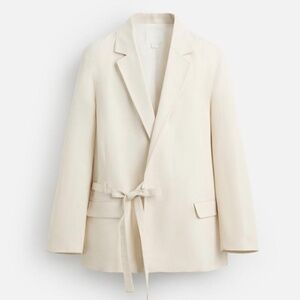 Zara Tie Suit Blazer